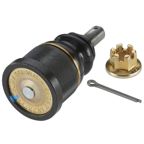 Front Lower Suspension Ball Joint For Honda Accord And Acura TSX Beefed Up Heavy Duty High Strength Pivot For Tight Steering Stable Handling And A Smooth Ride For Everyday Driving, black metal, with castle nut and cotter pin