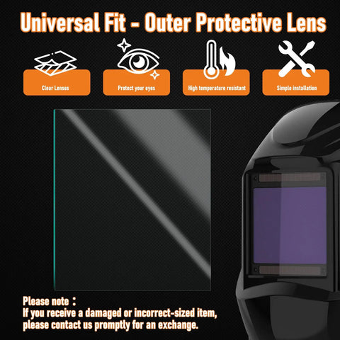 Real Deal Clear Welding Helmet Lenses Replacement Cover Universal Fit Heavy Duty for 4.5x5 helmets with simple installation.