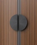 Half Moon Door Pulls For Barn Doors And Glass Doors Black Double Sided Push Pull Hardware Heavy Duty Aluminum Alloy Handle on wood