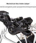 Heavy Duty Mechanical Disc Brake Kit For Mountain And Folding Bikes Featuring Rock Solid Aluminum Calipers showing detailed braking components.