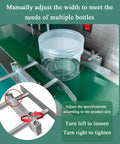 Adjustment mechanism for Heavy Duty Automatic Electromagnetic Induction Sealer For Plastic And Glass Bottles, showing width settings.