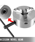 4 Inch Self Centering Lathe Chuck With Three Jaws And Two Sets Of Jaws For Grinding And Milling Machines, steel chuck key inserted