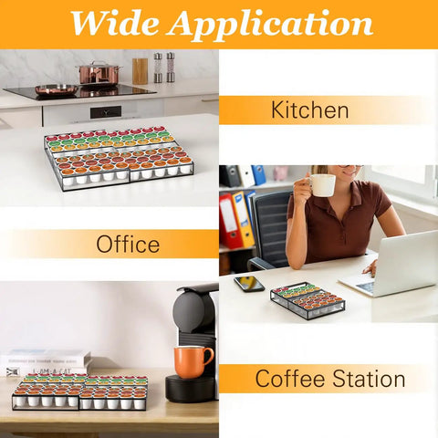 Expandable K Cup Holder Drawer For Keurig Pods, Holds 30 To 60 Coffee Pods in home kitchen and office settings