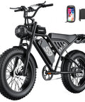 S9 Electric Bike For Adults With 2500W Peak Power, 36 MPH Top Speed, 65 Mile Range, 20 Inch Fat Tire Off Road Ebike, 960Wh Removable Battery, NFC Unlock And Cruise Control, black frame with front and rear fat tires