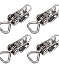 304 Stainless Steel Heavy Duty Toggle Latch Set Of 4 With Spring Loaded Draw Catch Clips Polished Finish