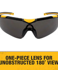 Trim-Fit Half Frame Safety Eyewear For Unisex Outdoor Work And Play, Black Frame With Clear Lenses, Anti-Slip Nose Pad