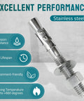 Three Eighths Inch By Three Inch Stainless Steel Wedge Anchors For Concrete And Stone Heavy Duty Expansion Bolts shown