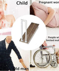 Rock Solid White Wrought Iron Handrail U Shaped Guardrail Wall Mounted Indoor Outdoor Stair Support Bar for all ages.
