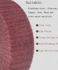 Side view of 8 Inch Extra Thick Nonwoven Polishing Wheel 320 Grit Nylon Buffing Flap Wheel for Die Grinder Red