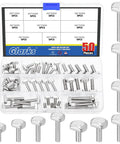 50 Piece Drop In T Slot Bolts Set With Hammer Head T Shaped Screws In Stainless 304 M5 M6 Lengths 12mm 16mm 20mm 25mm 30mm 35mm