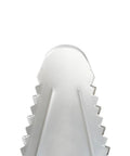 Close-up of curved serrated tip on 32 Inch Serrated Garden Shovel And Saw Combo For Root And Weed Removal