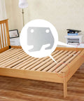 Heavy Duty Bed Rail Hooks For Wooden Bed Frame Brackets and Steel Hardware Plates connecting headboard and footboards on a wooden bed.