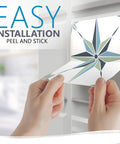 Applying Talavera Tile Sticker Set 24 Pack Peel And Stick Wall Decals for kitchen backsplash with 4x4 inch star tile pattern.