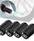 Aluminum Tire Valve Stem Caps 4 Pack Black Easy Snap On Install No Tools Needed Corrosion Resistant Wheel Air Valve Caps