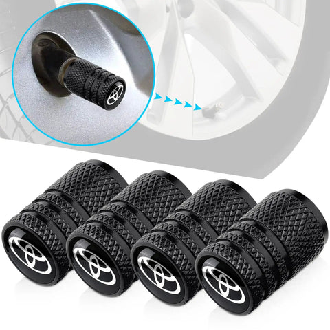 Aluminum Tire Valve Stem Caps 4 Pack Black Easy Snap On Install No Tools Needed Corrosion Resistant Wheel Air Valve Caps