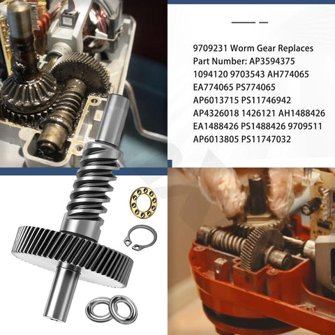 Heavy Duty Stand Mixer Worm Gear Kit Replacement For 5Qt And 6Qt Models Includes Worm Gear, Gear, Bearing, Gasket, Circlip And Two 1.8 Oz Food Grade Grease Tubes Fits A Bunch Of Appliances Requiring Food Grade Lubricant