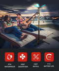 Couple on rooftop with Cordless Rechargeable LED Work Light Kit With Detachable Tripod 8Ah Battery 700 1200 2200 Lumens