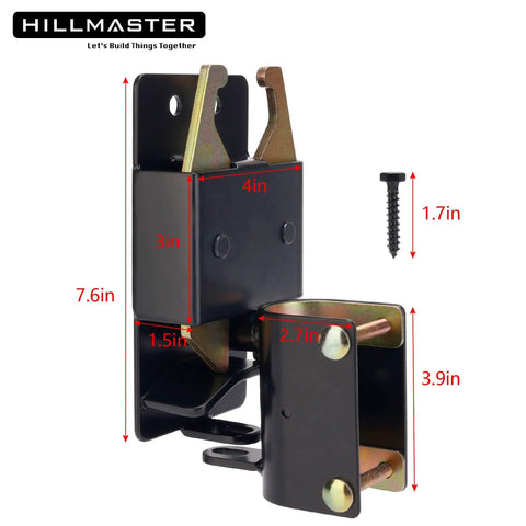 Heavy Duty Two Way Fence Gate Latch Built Tough As Nails For Livestock Corrals Round Tube Metal Gates With Zinc Coated Rust Resistant Steel and Screws Included, 7.6in height, zinc-coated steel.