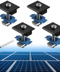4 Pack Solar Panel Mid Clamps For Standard Unistrut Heavy Duty Aluminum Brackets 30mm And 35mm Easy Install Roof Mounting Kit