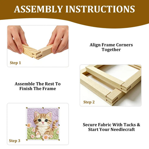 Assembly instructions for Six Frame Sizes Needlepoint Stretcher Bar Kit With 12 Premium Wooden Frames for embroidery