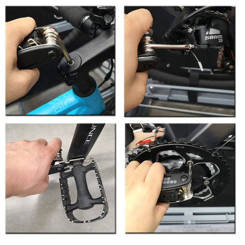 Using On The Go Bike Repair Kit Bag With 120 Psi Pump And Portable Bicycle Tool Set For Camping And Travel Includes 16 In 1 Multi Tool
