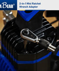 2-In-1 Mini Ratchet Wrench Adapter With Magnetic One Quarter Inch Hex Bit Holder And One Quarter Inch Drive Socket Adapter in use