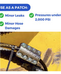 Fast In-Field Hydraulic Hose Repair Clamp For Leaks 1/2 Inch High-Pressure Hose Patch That Lets You Seal It Up On The Spot Without Removing The Hose, Durable Clamp Only patched minor leak