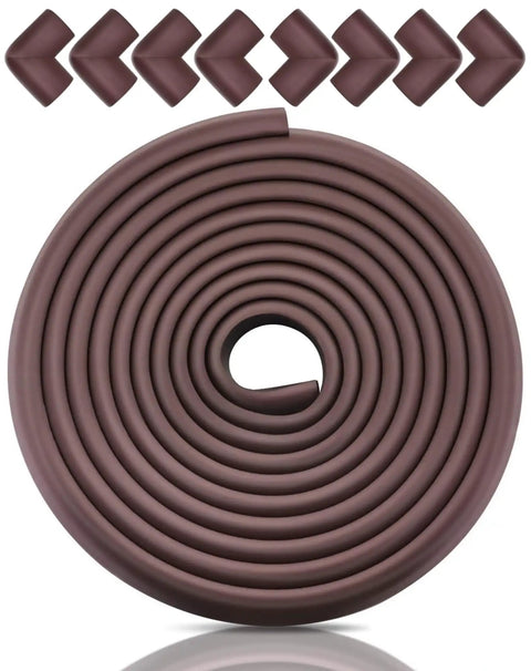 Ultra Tough Baby Proofing Edge And Corner Protectors For Furniture 20.5 Feet High Density Rubber Foam rolled with corner guards