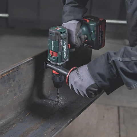 18V Cordless Driver Drill Kit Handles Heavy Demands With Two 18V 5.5Ah Batteries And A Badass Tool Free Quick Change Chuck Featuring Killer Anti Kickback Gyro Protection For Fast Metal Work drilling into steel