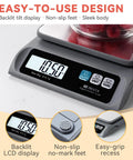 Must Have Digital Kitchen Scale With 13lb Capacity And 0.1g Precision Removable Stainless Steel Pan Backlit LCD Display in grey