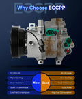 Top Shelf Heavy Duty AC Compressor Unit Compatible With 2006 Through 2012 Hyundai Santa Fe Sonata Azera Lock In Crisp Cooling All Summer Long, showing detailed components and connections.