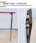 Built Tough Hassle Free Stainless Steel Folding Table Legs For Dining Desk And Bar Rig With Smooth Telescopic Adjustments, single leg shown.