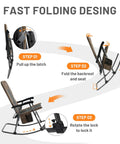 Step-by-step folding guide for Foldable Padded Rocking Chair With A 29 Inch High Back For Outdoor Chill Sessions Easy Stand Up Heavy Duty