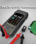 Pro Grade All In One Thermal Imaging Camera Multimeter with Macro Lens for Electrical Troubleshooting, 68.159 reading, probes, circuit board