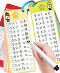 Times Table Flash Cards 0 Through 12 Pack Of 15 With Durable Laminated Cards Dry Erase Markers And Sorting Ring in use
