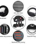Diagram of Outdoor Tree Climbing Safety Belt Harness Heavy Duty Nylon Webbing 300 Kg Capacity with anti-dirty waist