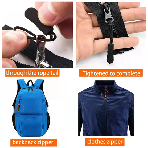 Essential 1 Inch Side Release Buckles Kit With Dual Slides Tri Glide And D Rings Gear Zipper Pulls For Webbing Straps Pet Collar Backpacks DIY Projects And Quick Fixes Must Have shown with usage on zippers and backpack.