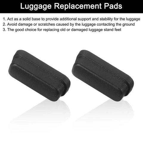 4 Pack Luggage Replacement Pads With Plastic Stand Feet For Suitcase And Travel Gear Bottom Side Accessories Includes Self Tapping Screws Black 42x19x13mm shown