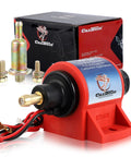 Micro Electric Gasoline Fuel Pump 35 GPH Four To Seven PSI Universal Five Sixteenth Inch Inlet Outlet Twelve Volt One To Two Amp Transfer Pump For Carbureted Rides Not For Fuel Injected Engines Fits Most Domestic Four Six And Eight Cylinder Engines with connectors and packaging