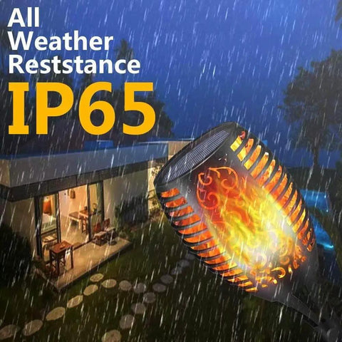 Outdoor Solar Flame Torch Lights Waterproof Mood Lighting For Pathway Patio Yard Garden with flame effect under rain