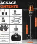 Corded 20 Amp Mixing Drill With Five Eighth Inch All Metal Chuck 1100 RPM Heavy Duty Concrete Mixer package contents