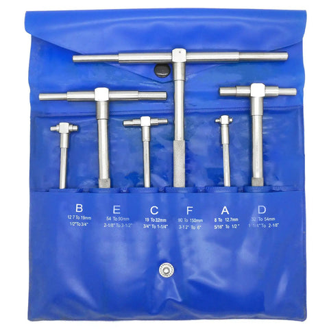 Telescoping Gauge Set For Precision Bore Measurements Five Sixteenths To Six Inches Range Six Piece With Pouch Carbon Steel Chrome Plated Bore Gauges Built Tough For Pros And DIYers Accurate Internal Sizing Tool Kit