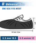 Diagram of Premium Disposable Large Shoe Covers With Slip Resistance And Durable Nonwoven Polypropylene For Booties Fits Men 10.5 And Women 12 Black 100 Pack