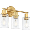 Three Light Vanity Light In Oil Rubbed Bronze With Clear Glass Shades For A Modern Bathroom Over Mirror Ideal For Bright Task Lighting