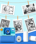 5 Rolls Refill Pack For Kids Instant Cameras HD Thermal Print Paper Set For Portable Photo Cameras No Ink BPA Free Easy Refill Sheets For Fun Snapshots And Creative Moments, 55mm x 25mm rolls with kids camera and printed photos