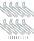 Heavy Duty Adjustable Right Angle Brackets Metal L Bracket 90 Degree Corner Fastener 10 pack with screws, silver finish.
