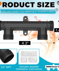 595926 sensor valve for Watts Premier/Grundfos recirculation pump, black plastic, 1/2" NPT, front view