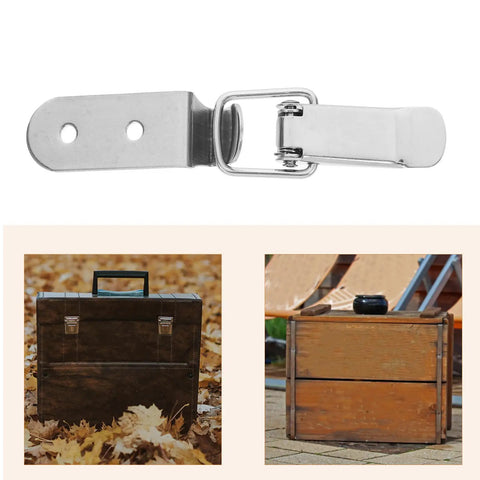 Stainless Steel Box Latches With Hook Design No Keyhole Needed Spring Loaded Toggle Clasp Heavy Duty Draw Catch for bags and boxes