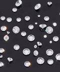 Loose CZ Diamond Stones Kit 2400 Clear Cubic Zirconia Rhinestones In 8 Sizes From 0.8mm To 2.5mm Glass Pointed-Back
