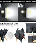 AM169 Photo And Video Studio Light Kit With 3 Backdrops Black White Green Including Two 24x24 Softbox Reflectors adjustment setup